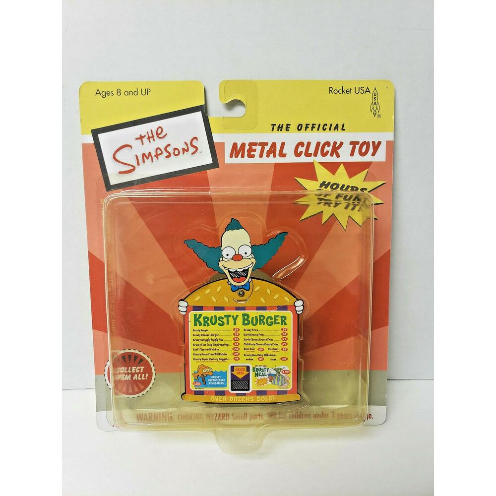 SIMPSONS‎ KLICK-ITZ Metal Click Toy "Krusty Burger" HTF IN Box U41